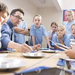 Flexible working for teachers article showing teacher supporting pupils in class